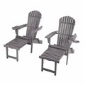 Cama Oceanic Collection Adirondack Chaise Lounge Chair Foldable, cup and glass holder, ottoman, Set of 2 CA3359702